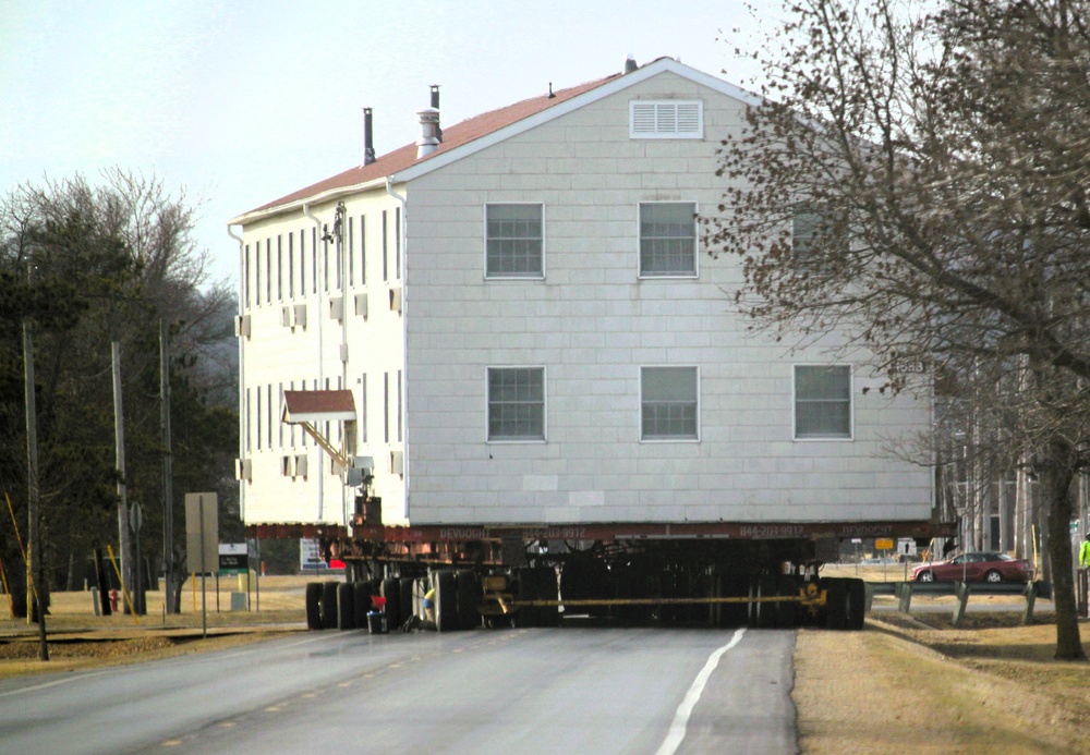 Contractors successfully move third of five World War II-era barracks at Fort McCoy