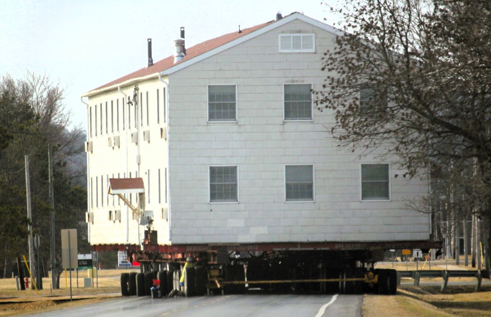 Contractors successfully move third of five World War II-era barracks at Fort McCoy