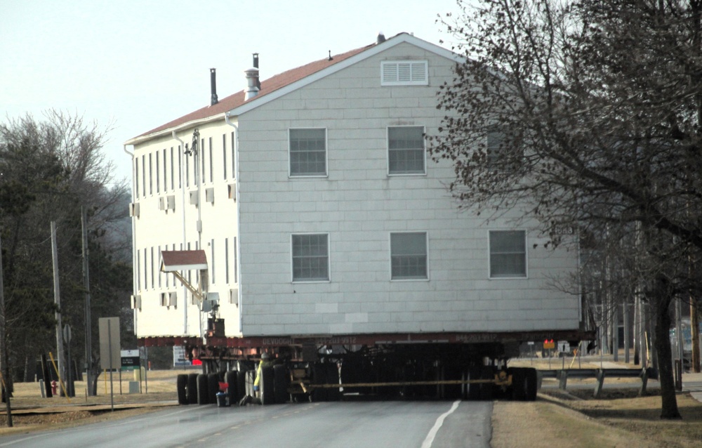 Contractors successfully move third of five World War II-era barracks at Fort McCoy