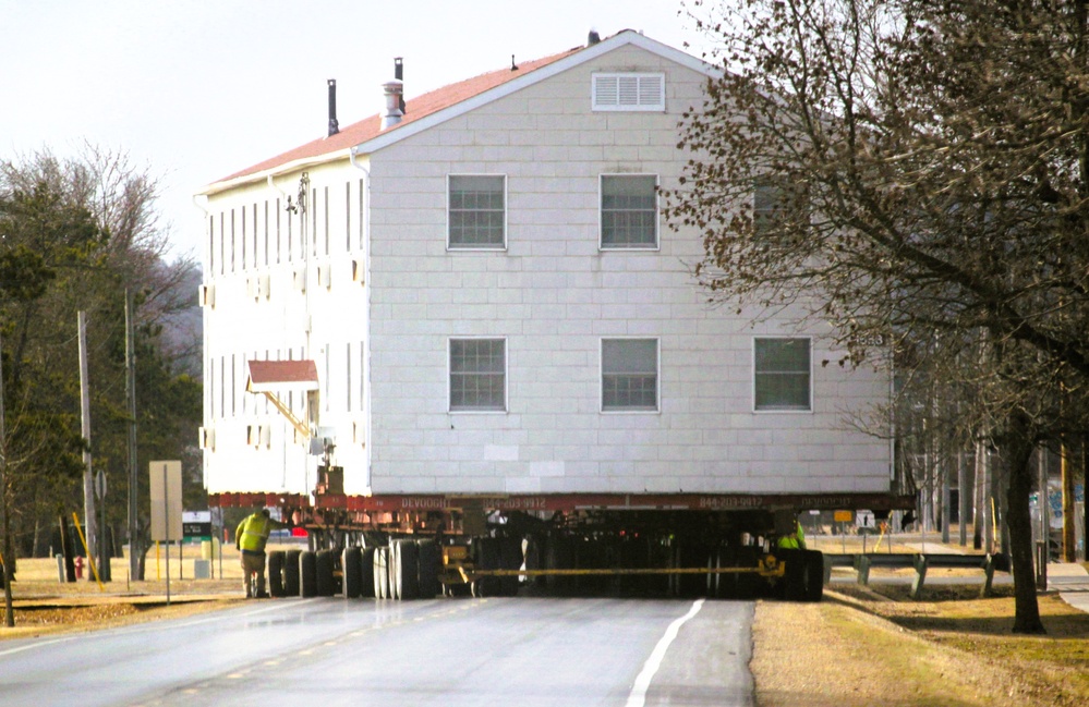 Contractors successfully move third of five World War II-era barracks at Fort McCoy
