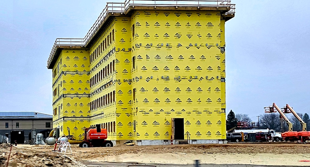 April 2025 barracks construction operations for East Barracks Project at Fort McCoy