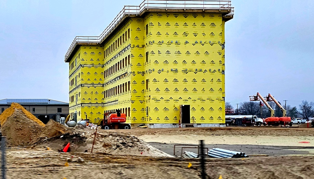 April 2025 barracks construction operations for East Barracks Project at Fort McCoy