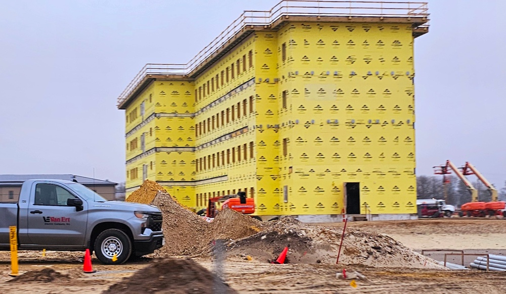April 2025 barracks construction operations for East Barracks Project at Fort McCoy