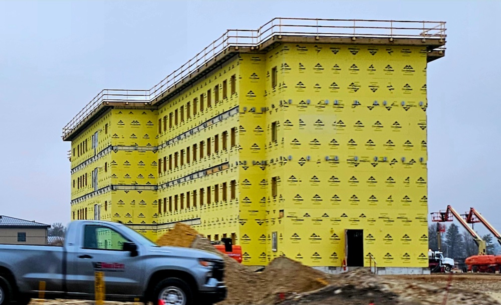 April 2025 barracks construction operations for East Barracks Project at Fort McCoy