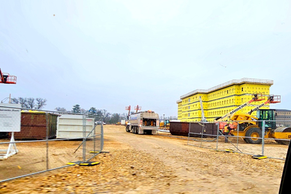 April 2025 barracks construction operations for East Barracks Project at Fort McCoy