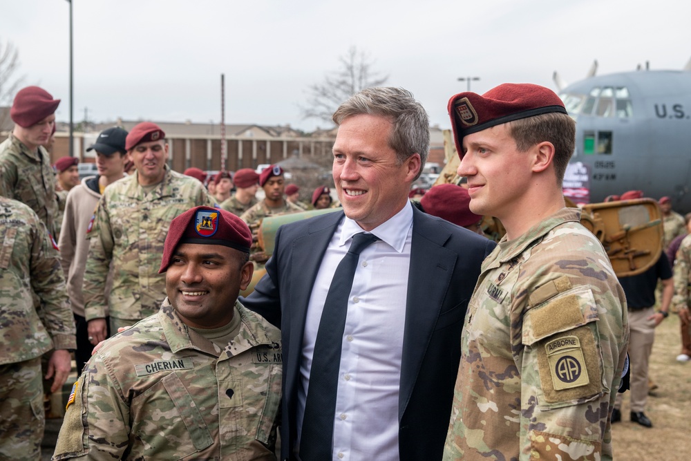 Secretary of the Army Hon. Dan Driscoll meets with Soldiers of the 82nd Airborne Division