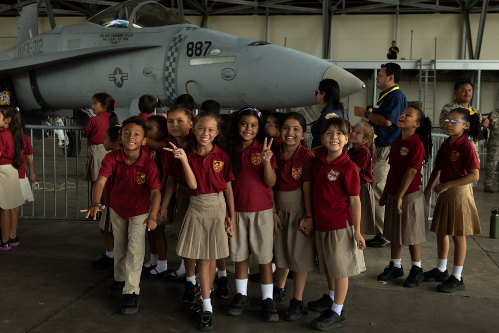 U.S. Marines show aircraft to Panamanians during community event