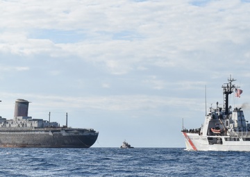 Coast Guard Cutter Resolute encounters SS United States at sea