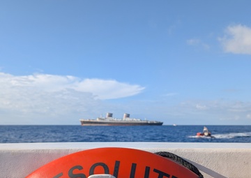 Coast Guard Cutter Resolute encounters SS United States at sea