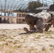 Marines sprint through the finish line during 1st Marine Division Squad Competition