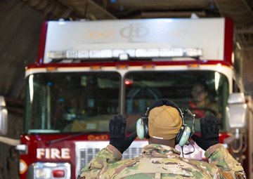 62d APS readies fire truck for airlift, supporting swift humanitarian aid