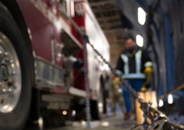 62d APS readies fire truck for airlift, supporting swift humanitarian aid