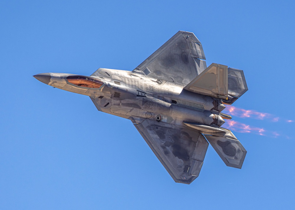 F-22 Raptor and F-5 Tiger II Fly Together in Heritage Flight at Aviation Nation 2025