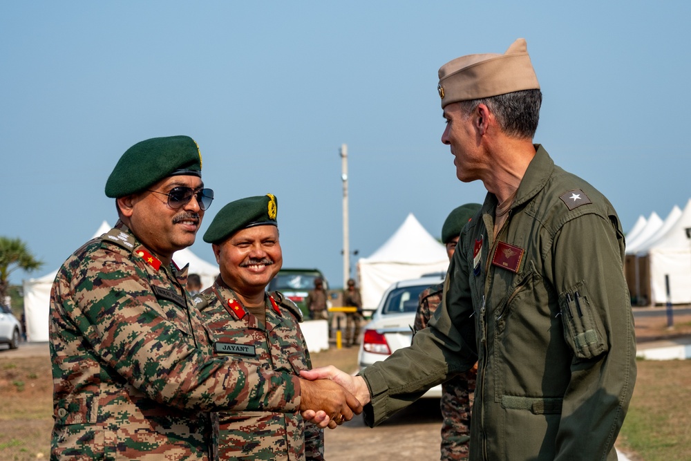 Commander, Task Force (CTF) 70 visits notional disaster response site during Exercise Tiger Triumph 2025