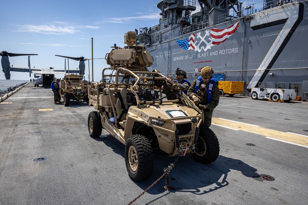 USS Iwo Jima conducts a FOD walkdown underway