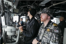 AUSTRALIAN AND BELGIAN OFFICERS DEPLOY WITH USS PRINCETON FOR CSG-1 WESTPAC DEPLOYMENT