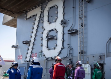 Navy Secretary Embarks Gerald R. Ford for First Carrier Visit