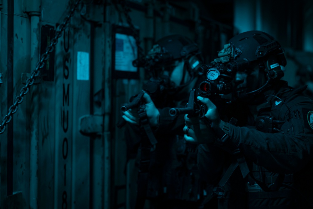 Close Quarter Combat Training onboard USS Iwo Jima