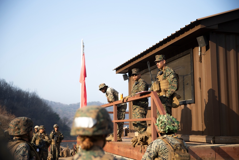 U.S. Marine and U.S. Navy conduct small arms range in South Korea