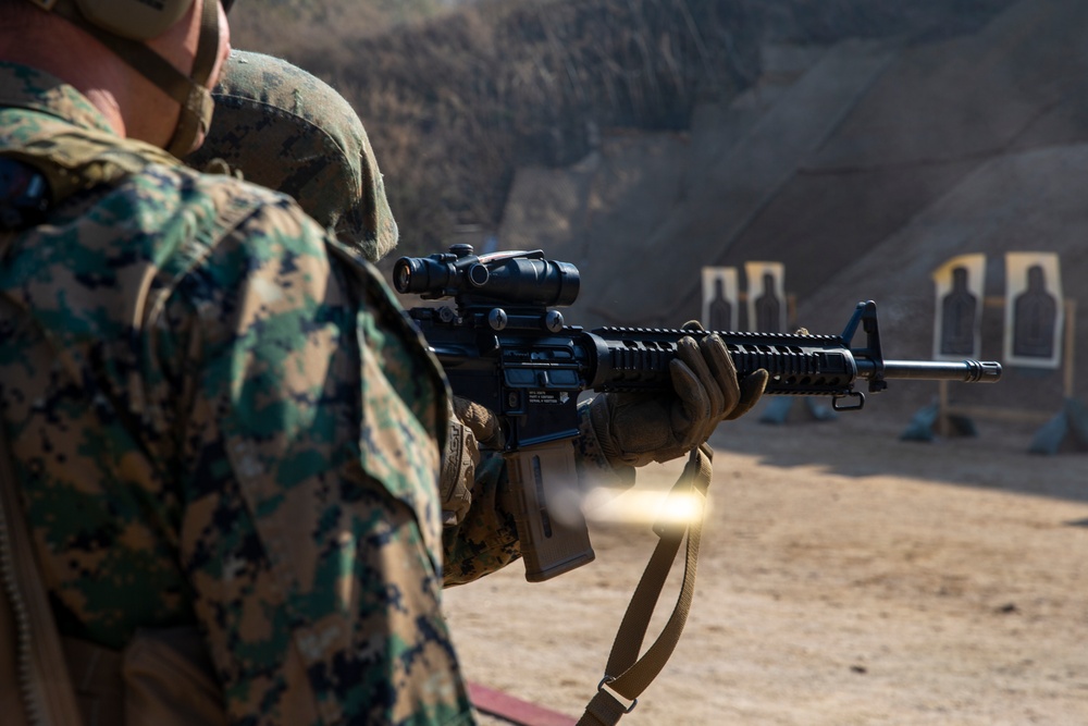 U.S. Marine and U.S. Navy conduct small arms range in South Korea