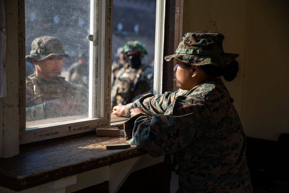 U.S. Marine and U.S. Navy conduct small arms range in South Korea