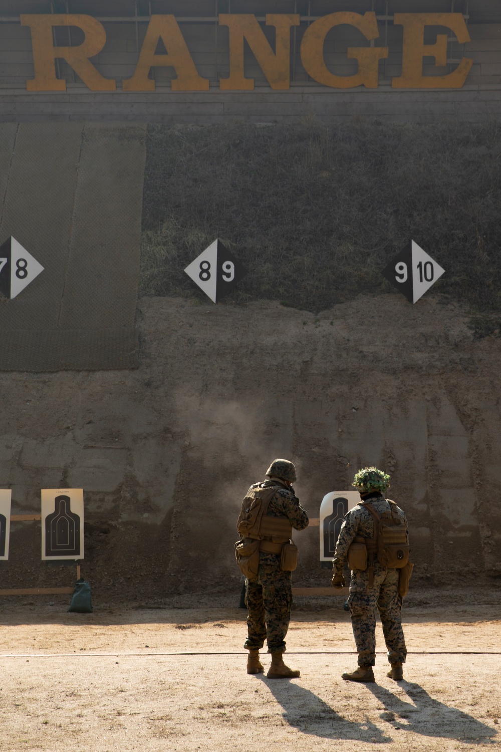 U.S. Marine and U.S. Navy conduct small arms range in South Korea