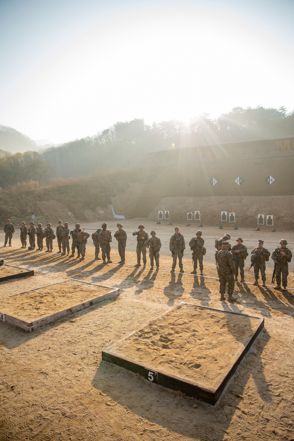 U.S. Marine and U.S. Navy conduct small arms range in South Korea