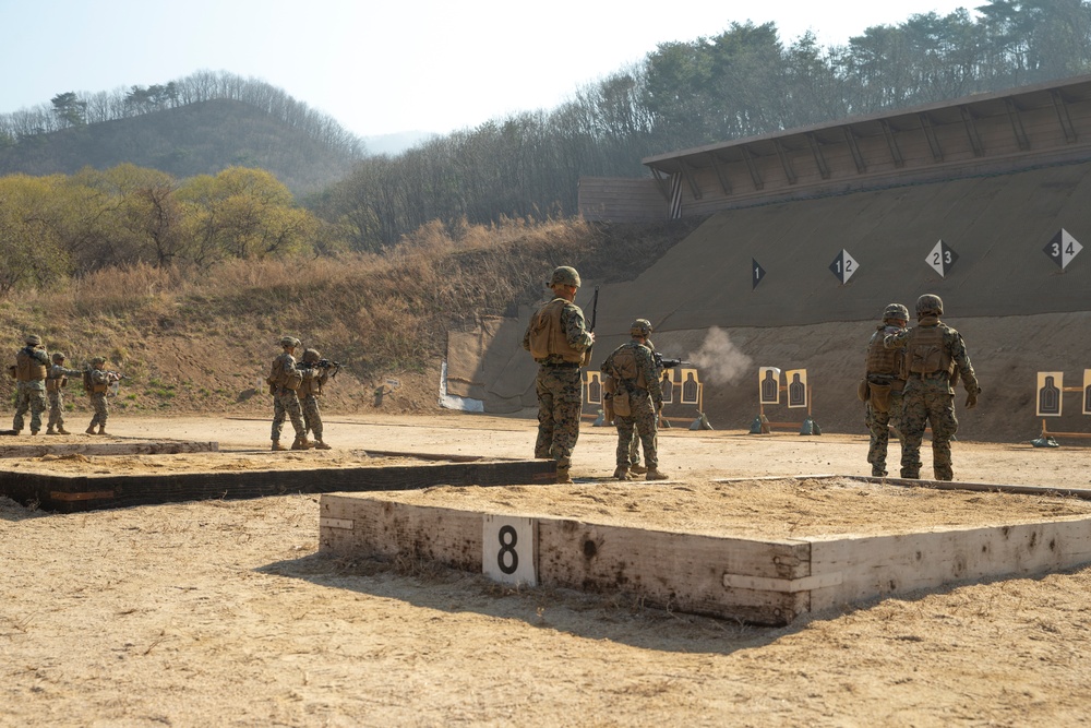 U.S. Marine and U.S. Navy conduct small arms range in South Korea