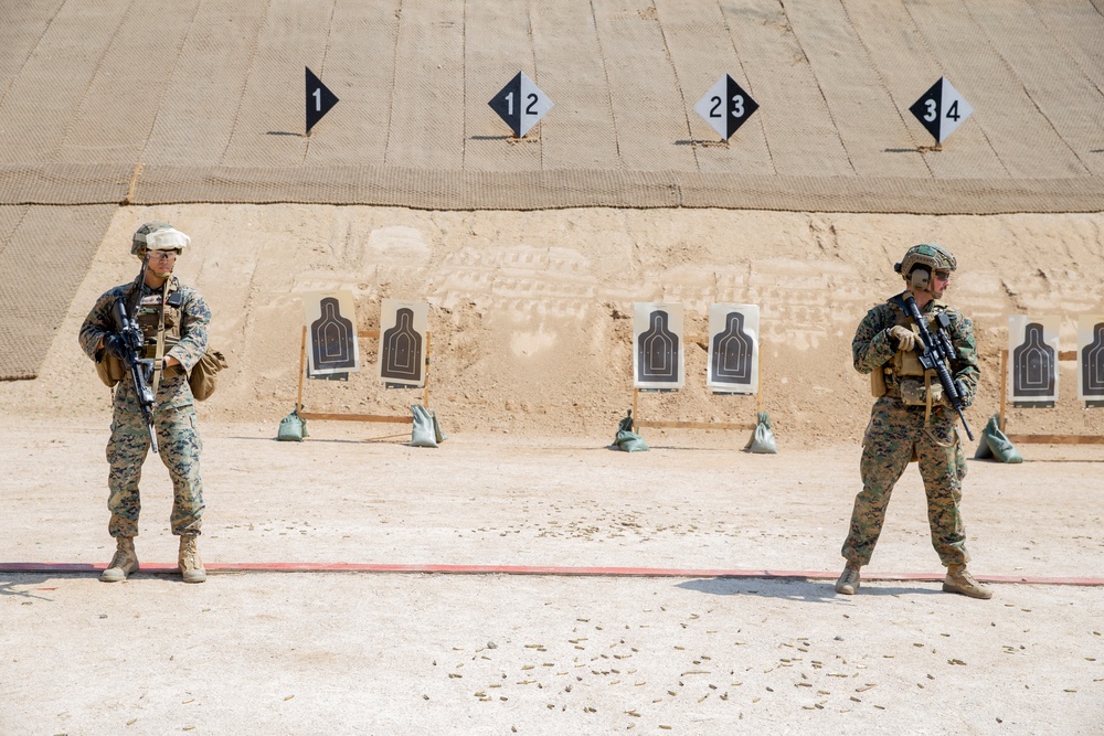 U.S. Marine and U.S. Navy conduct small arms range in South Korea