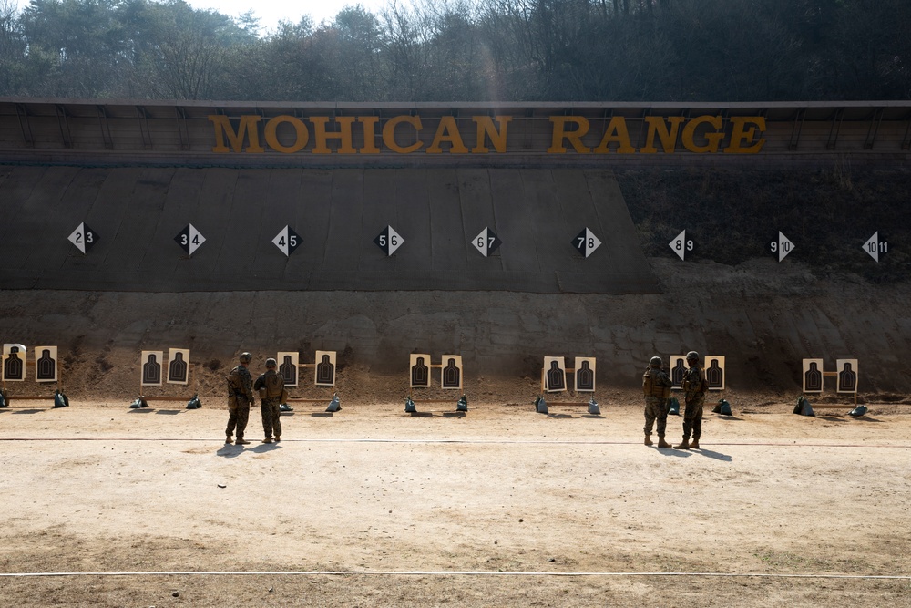 U.S. Marine and U.S. Navy conduct small arms range in South Korea