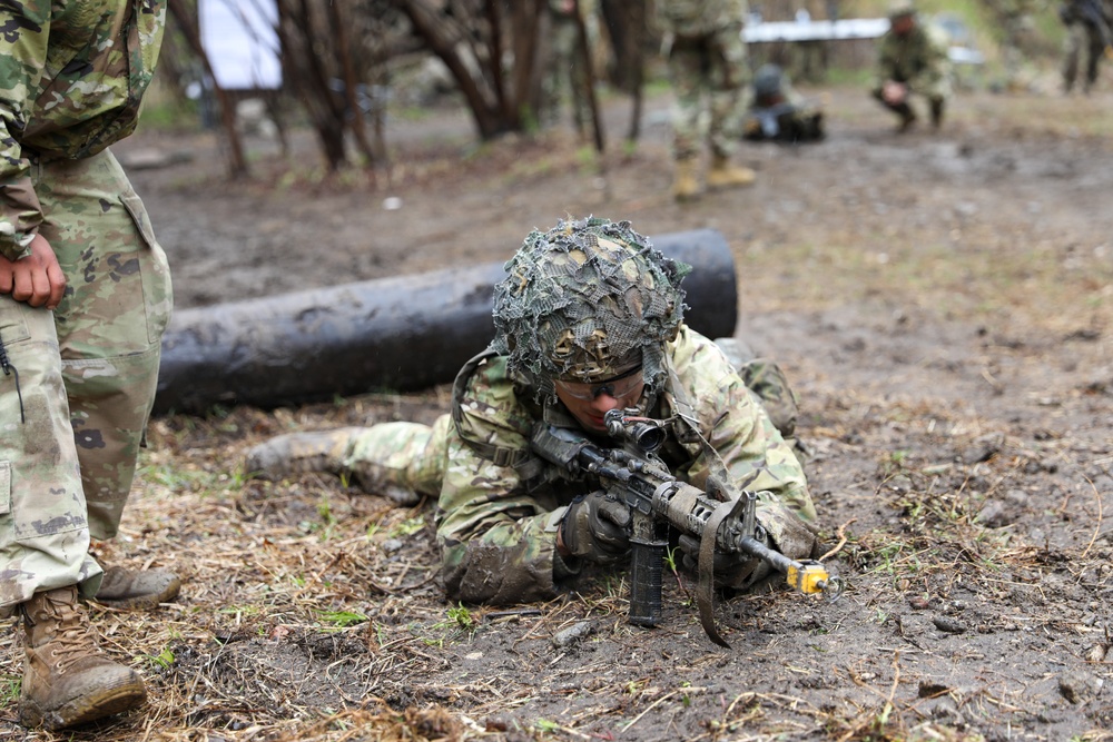 U.S. Army and Republic of Korea soldiers compete in Expert Soldier, Infantry and Field Medical Badge training.