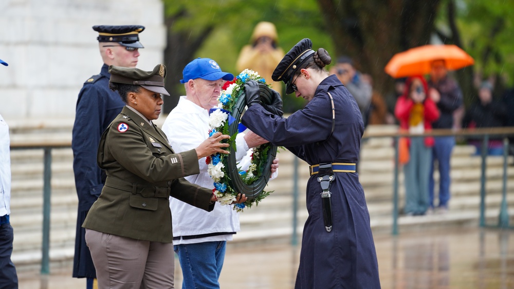 Brig. Gen. Tomika Seaberry conducts wreath laying ceremony at the Tomb of the Unknown Soldier