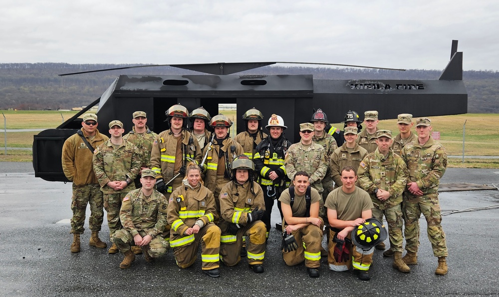 192nd Firefighting Detachment conducts joint aircraft fire training