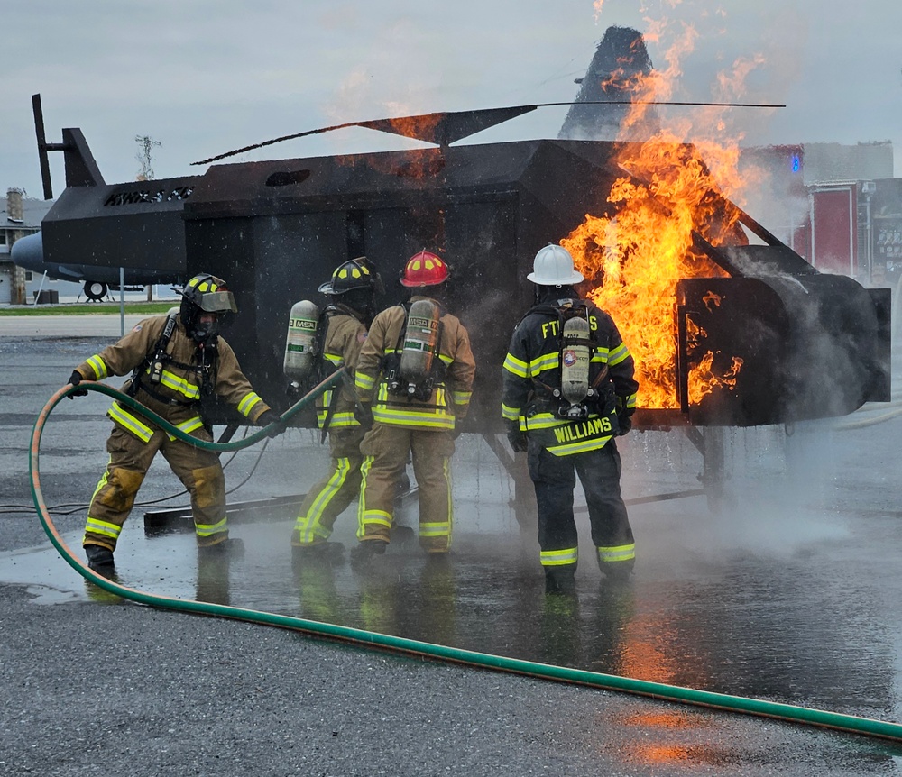 192nd Firefighting Detachment conducts joint aircraft fire training