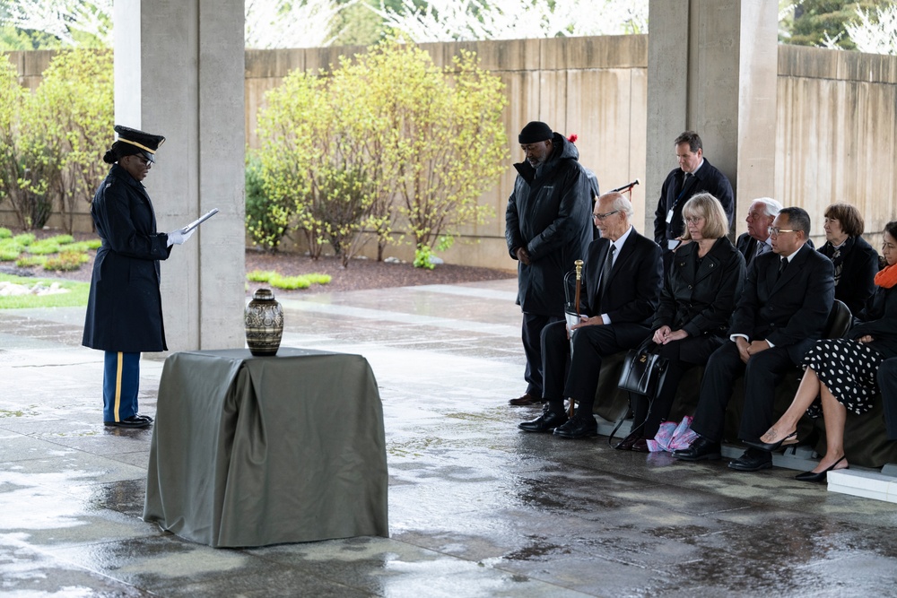 A Funeral Service is Conducted for Virginia Worthington in Columbarium Court 11