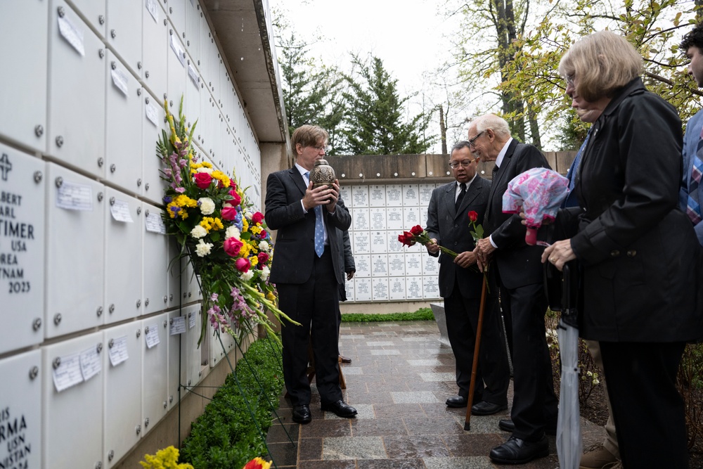 A Funeral Service is Conducted for Virginia Worthington in Columbarium Court 11