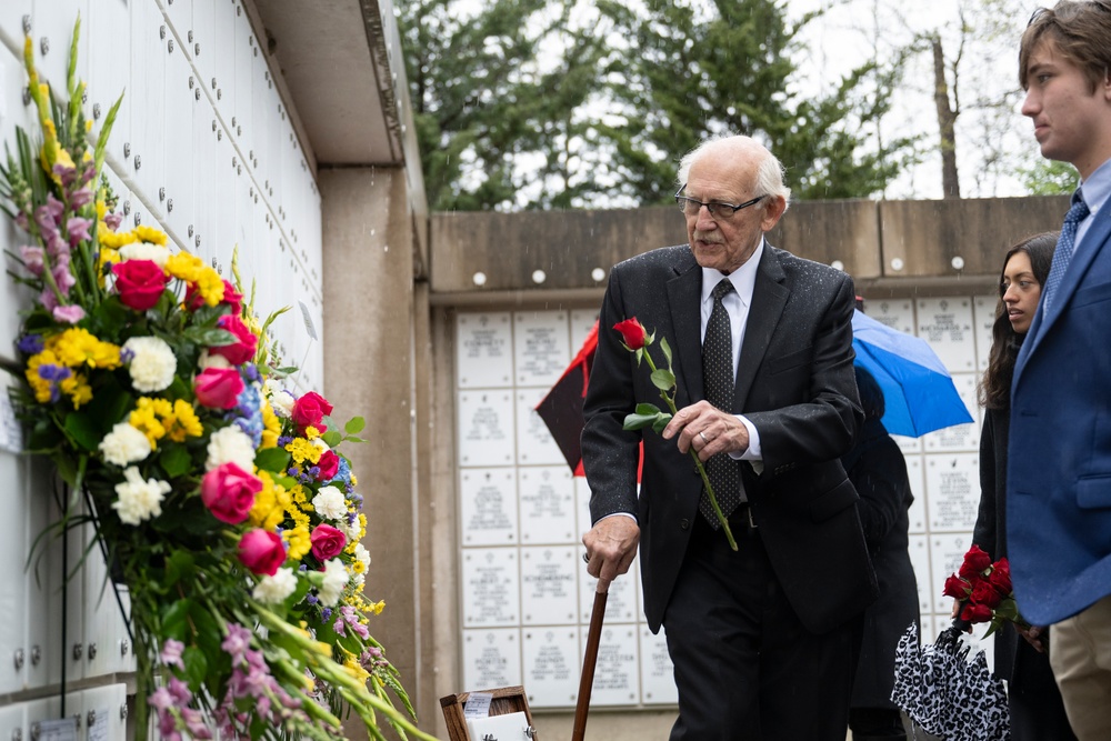 A Funeral Service is Conducted for Virginia Worthington in Columbarium Court 11
