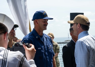 Secretary of Defense Pete Hegseth visits USS Chosin and USCGC Kimball members in Panama City, Panama