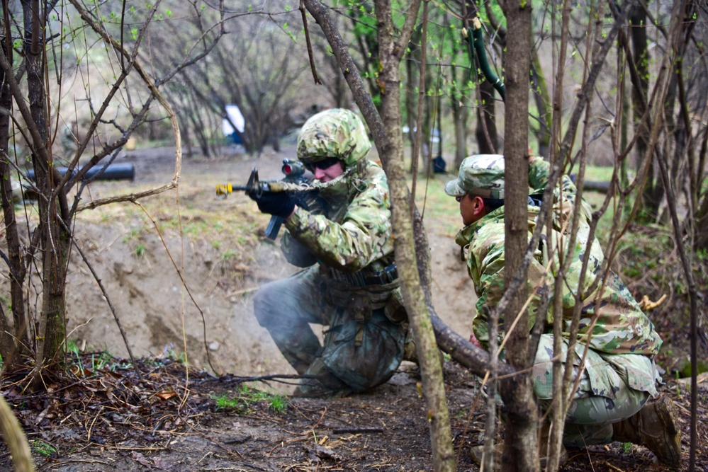U.S. Army and Republic of Korea soldiers compete in Expert Soldier, Infantry and Field Medical Badge training.