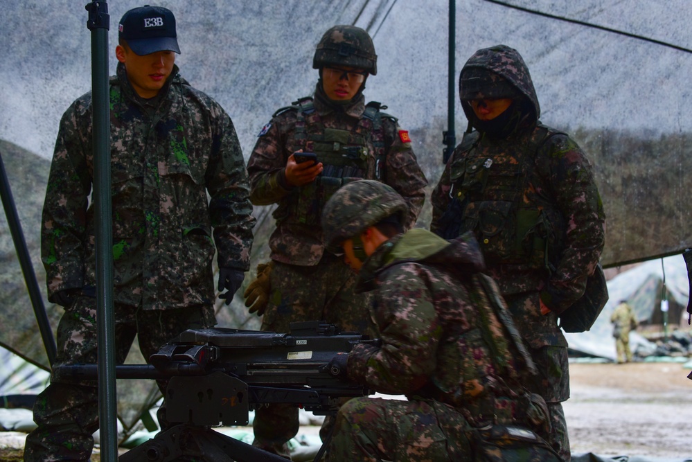U.S. Army and Republic of Korea soldiers compete in Expert Soldier, Infantry and Field Medical Badge training.