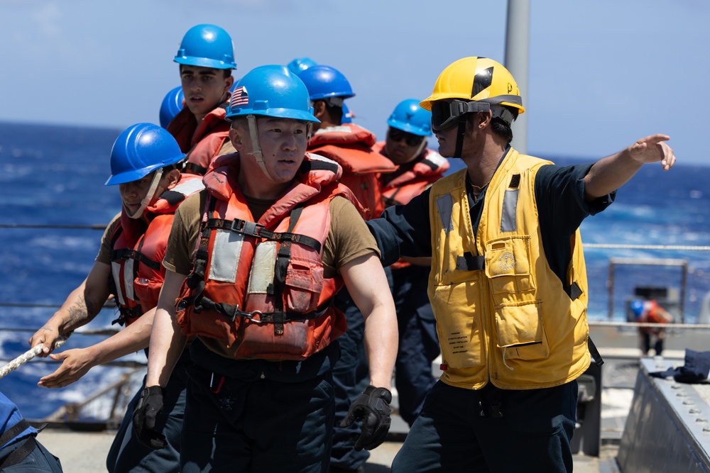 USS Curtis Wilbur Conducts Replenishment-At-Sea