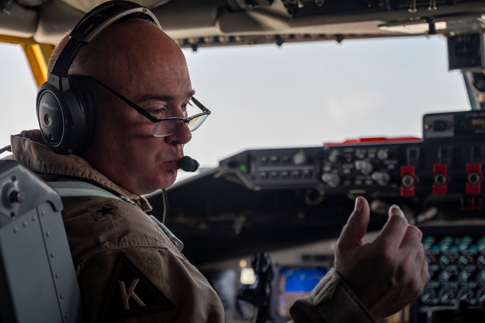 U.S. AC-130J Ghostrider refueled by KC-135 Stratotanker