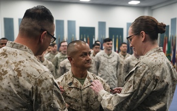A Native of Spring Valley, California with TF 51/5th MEB Promotes to Master Gunnery Sgt.