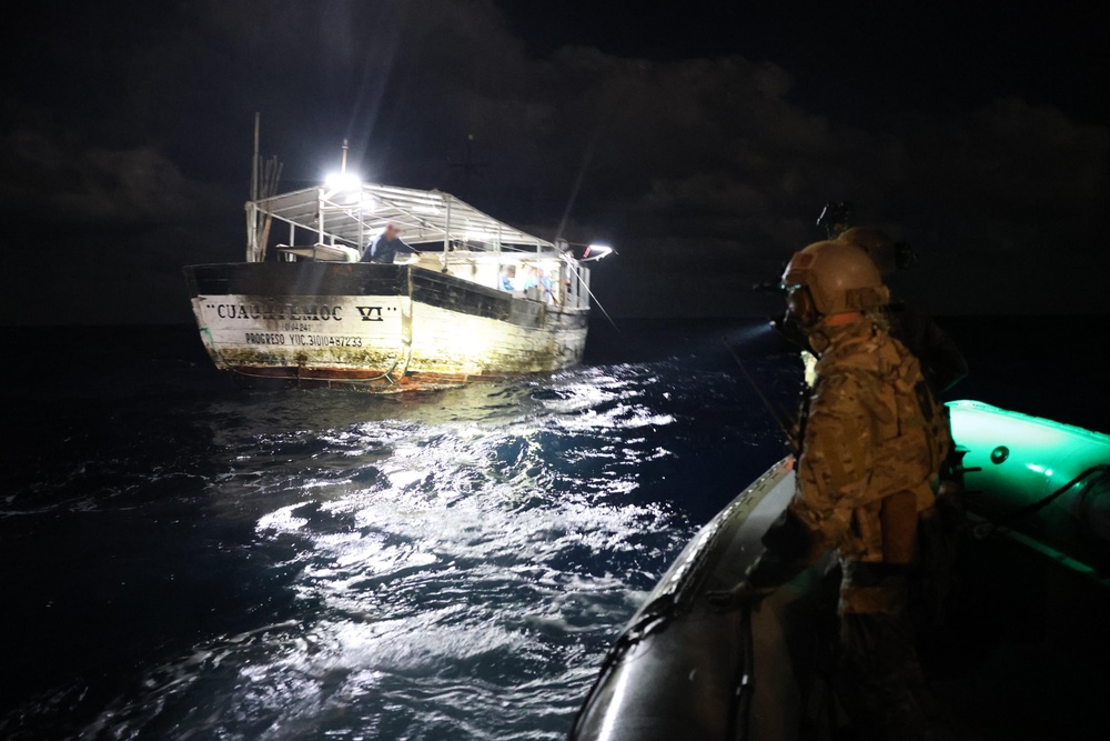 USS Gravely Supports Maritime Interdiction Operations with Coast Guard Detachment