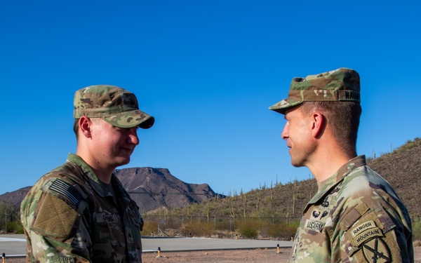 Maj. Gen Scott Naumann greets Soldiers