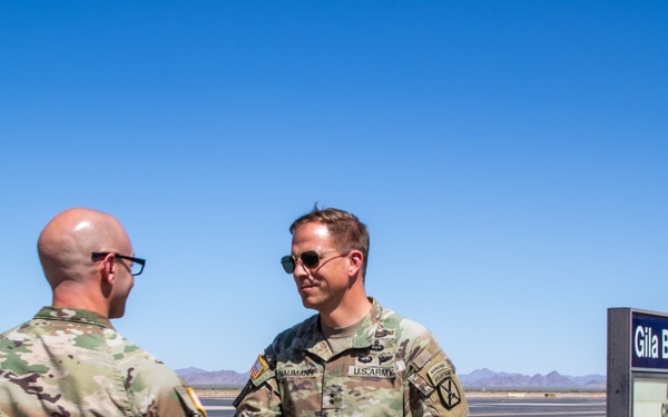 Maj. Gen Scott Naumann meets with service members