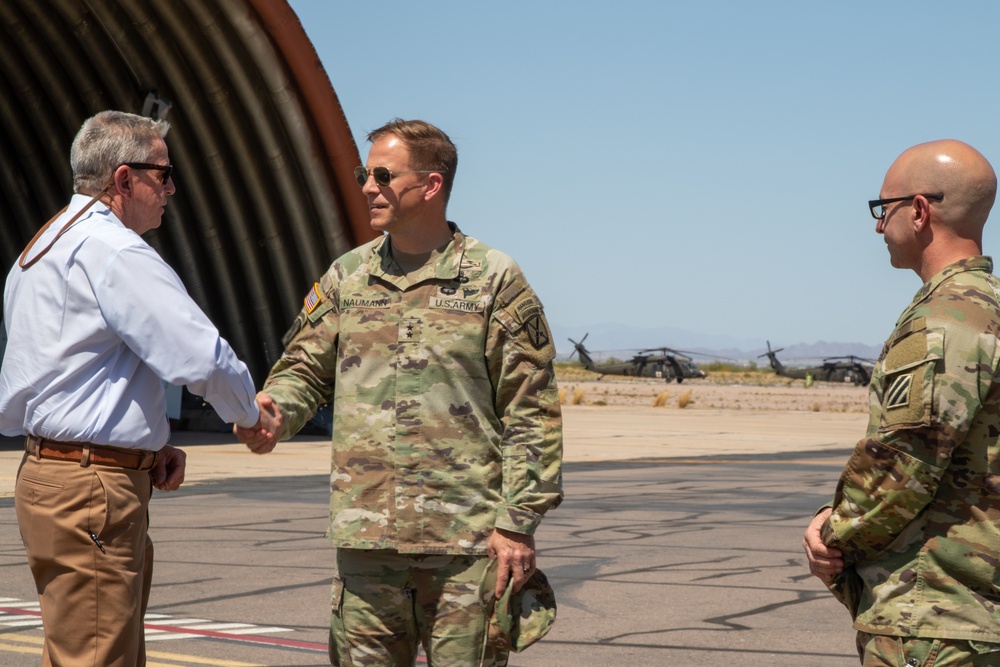 Maj. Gen Scott Naumann visits service members