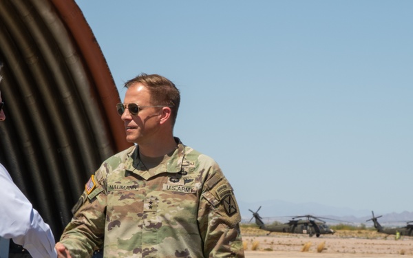 Maj. Gen Scott Naumann visits service members