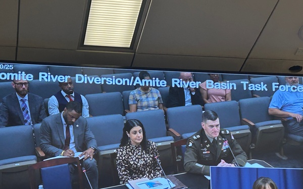 USACE and LADOTD briefed the Comite River Diversion Canal/Amite River Basin Task Force on February 10, 2025, in Baton Rouge.