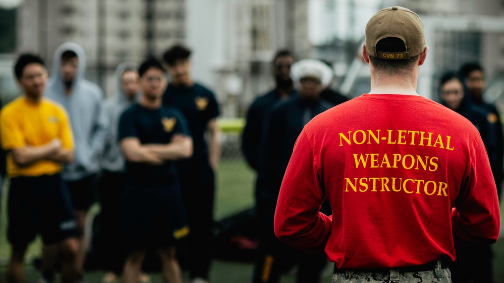 George Washington Sailors Participate in an OC Spray Course